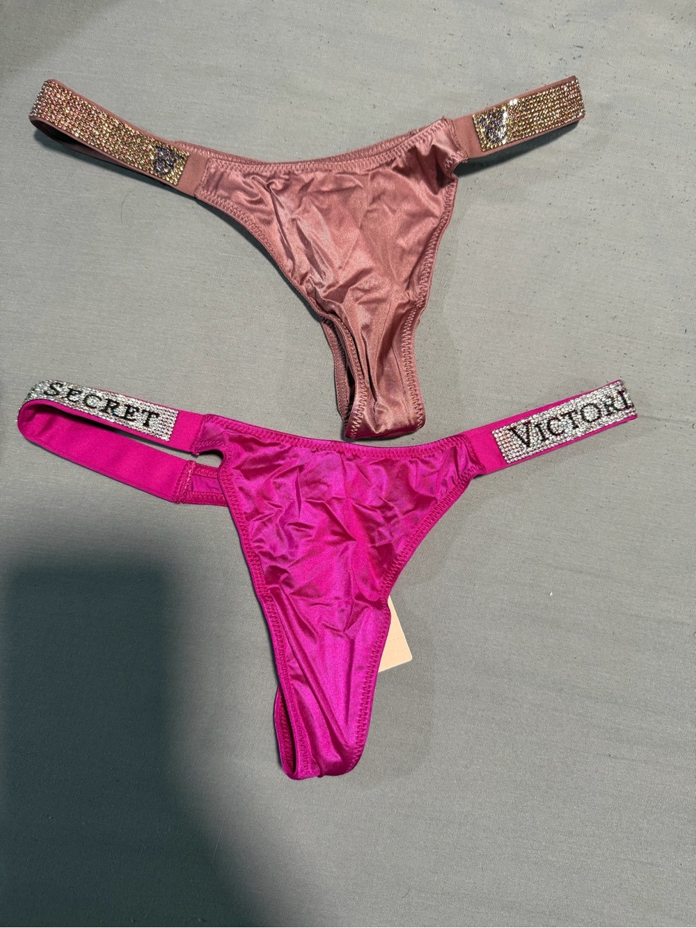 Victoria's Secret Hot Pink Rhinestone Thong